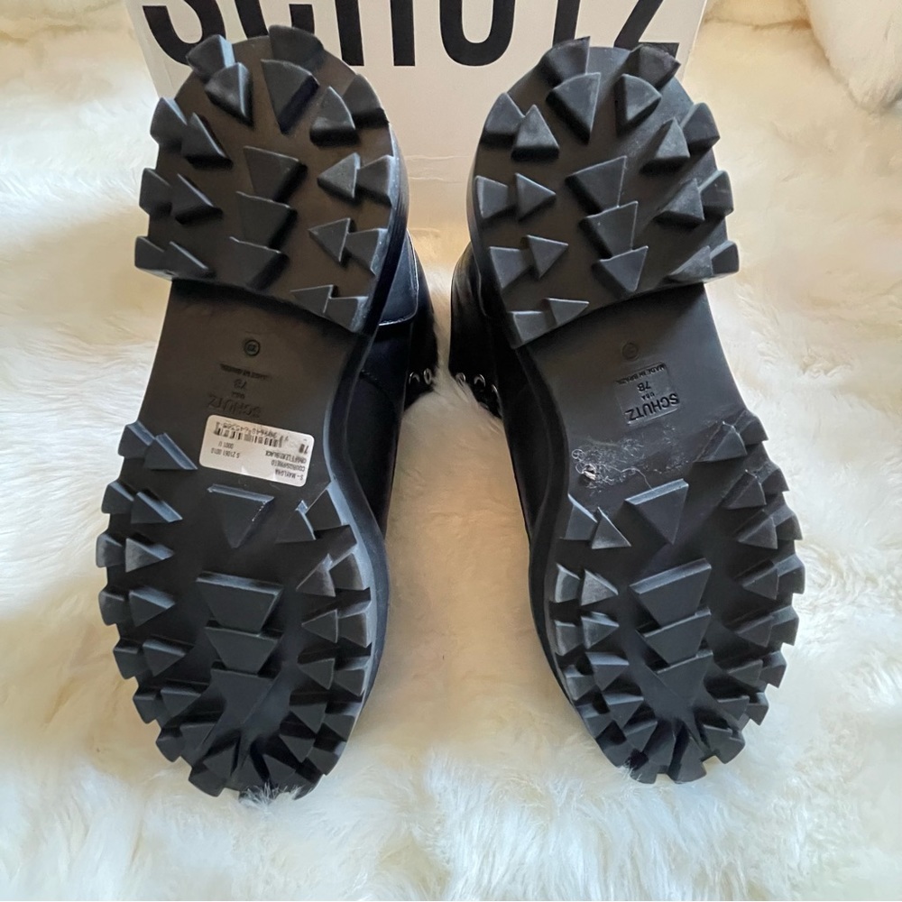 🆕 NWT + Box - Schutz Maylova Leather Ankle Combat Boots - 7 - Picture 6 of 10